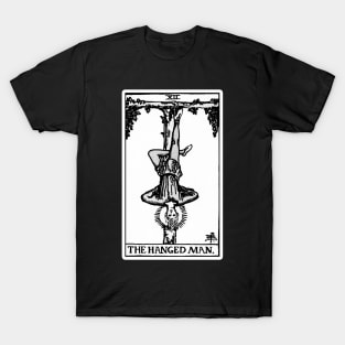 XII. The Hanged Man Tarot Card | Black and white T-Shirt